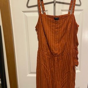 NWT TORRID: Orange Striped Jumpsuit
